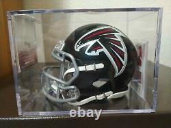 Mike Davis Signé Atlanta Falcons Speed Mini Casque (jsa Witness Coa) Avecaffichage