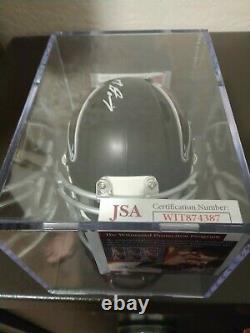 Mike Davis Signé Atlanta Falcons Speed Mini Casque (jsa Witness Coa) Avecaffichage