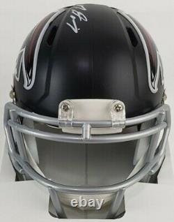 Mike Davis Signé Atlanta Falcons Speed Mini Casque (jsa Witness Coa) Avecaffichage