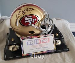 Mini casque signé de Colin Kaepernick avec étui de présentation TRISTAR AUTH Auto COA