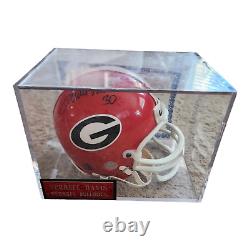 Mini casque signé de Terrell Davis des Georgia Bulldogs avec vitrine rigide et certificat d'authenticité