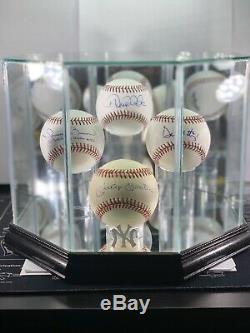 New York Yankees Greats Autosigné Baseballs En Cas D'affichage Coa Jsa Hof