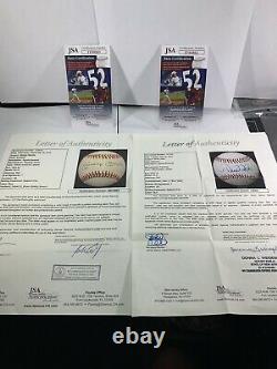 New York Yankees Signé Auto Baseballs En Vitrine Cas Coa Jsa Hof Jeter Mantle