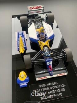 Nigel Mansell Signé 1/18 1992 F1 Camel Williams Fw14b Vitrine de présentation Preuve Coa