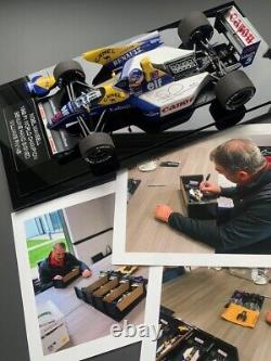 Nigel Mansell Signé 1/18 1992 F1 Camel Williams Fw14b Vitrine de présentation Preuve Coa