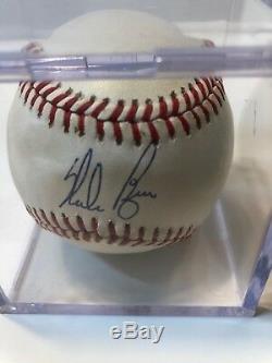 Nolan Ryan Autographed Baseball Avec Affichage Cas Et L'aco Carte, Y Compris