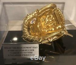 Nolan Ryan Rawlings Signé Mini Gant De Baseball Avec Vitrine (psa Coa)