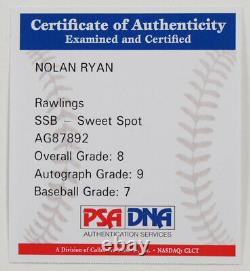 Nolan Ryan Signé Oml Black Leather Baseball In Display Case Autographiée Psa Coa
