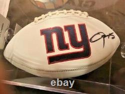 Odell Beckham Jr. Signé Autographed Giants Football /coa +display Case