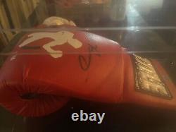 Oscar De La Hoya Signé Everlast Boxing Glove Coa Dans Le Cas D'affichage