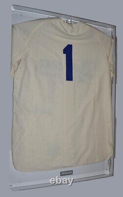 PEE WEE REESE Maillot dédicacé, COA UACC, nouvelle vitrine, DODGERS MLB