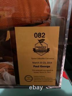 Paul George Autographed Basketball Avec Coa Image Preuve / Afficher Cas