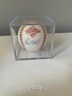 Paul O'neill Autographiés 1996 World Series Baseball Yankees Présentoir Coa