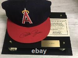 Pete Rose Los Angeles Angels Signé Auto Auto Autographed Hat Withcoa & Display Case
