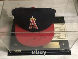 Pete Rose Los Angeles Angels Signé Auto Auto Autographed Hat Withcoa & Display Case