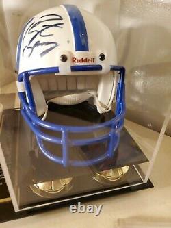 Peyton Manning Autographié Indianapolis Colts Mini Casque Avec Vitrine & Coa