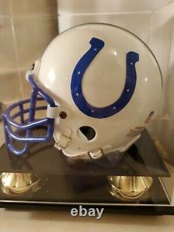 Peyton Manning Autographié Indianapolis Colts Mini Casque Avec Vitrine & Coa