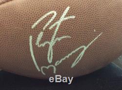 Peyton Manning Autographié, Signé, Taille Réelle, Football, Wilson, Dans, Vitrine, Coa