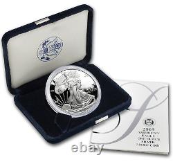 Pièce d'argent American Eagle 1 oz Proof 2005-W avec boîte, coffret d'exposition et COA (Z56)