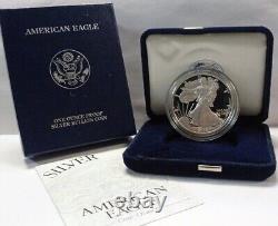 Pièce d'argent American Eagle Proof 1 oz 2003-W avec boîte, étui d'exposition et COA (Z36)
