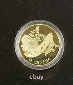 Pièce d'or RCM canadienne O Canada de 100 dollars de 1/2 oz de 1981 avec coffret et certificat d'authenticité