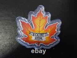 Pièce de monnaie commémorative de la Feuille d'érable rouge du Canada de 1 oz en argent 2016 - Édition limitée avec écrin de présentation et certificat d'authenticité (COA)