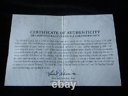 Pièce de monnaie en or U.S. 2005 de 1 once Troy avec certificat d'authenticité dans un boîtier d'affichage et une boîte d'origine.