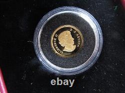 Pièce de monnaie en or pur 9999 à l'érable du Canada de 50 cents de 2015 avec boîtier d'affichage et certificat d'authenticité