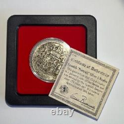Pièce de monnaie espagnole en argent de 8 reales de 1806 avec étui de présentation et certificat d'authenticité, avec poinçons