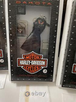 Poupée de mode en vinyle Franklin Mint Harley Davidson Dakota Trunk Set Nouveaux certificats d'authenticité (COA's)