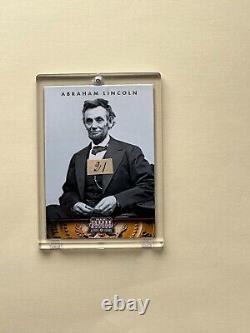 Président Abraham Lincoln Actuel Mot Écrit À La Main & Vitrine Cas Coa