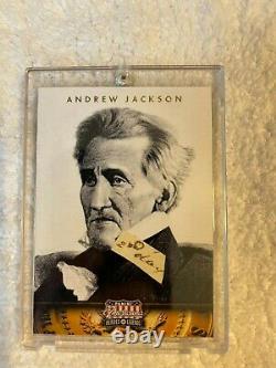 Président Andrew Jackson Mot Manuscrit Dans Une Très Belle Vitrine Coa