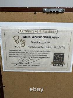 Putter en or PING 50e anniversaire 1-A avec vitrine et certificat d'authenticité 252/1000 rare