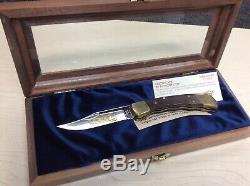 Rare Collection Buck Modèle 110 Golden Eagle Couteau Withdisplay Cas N ° 44 De 250 Coa