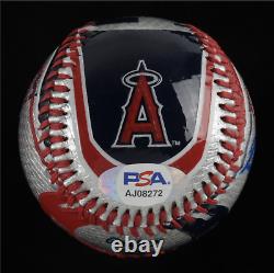 Rare Nolan Ryan A Signé Angels Logo Baseball Avec Vitrine Psa Coa Classé 10