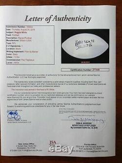 Reggie Blanc Autographié NFL Football (coa Et Comprend Jsa Sans Vitrine)