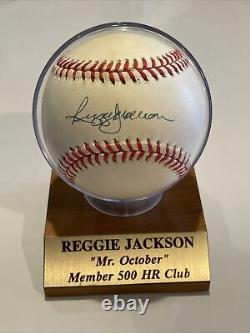 Reggie Jackson Signé Baseball Onl Rawlings Jsa Coa Avec Boîtier D'affichage