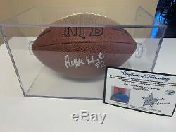 Reggie White Autographié NFL Football (comprend Coa & Case D'affichage)