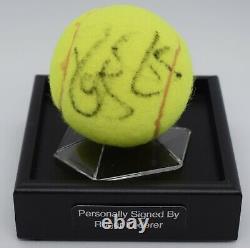 Roger Federer Signature Autograph Balle De Tennis Présentoir Wimbledon Aftal Coa