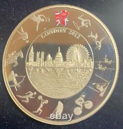 Royaume-Uni 2012 £5 Piedfort Proof Jeux olympiques de Londres 2012 COA + étui de présentation