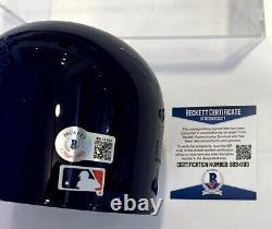 Ryan Dempster Autographié Chicago Cubs Mini Casque Beckett Bas Coa Display Case