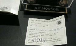 San Francisco 49ers Joe Montana Signé Mini Casque NFL Avec Boîtier Coa & Display