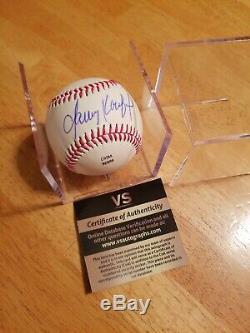 Sandy Koufax Autographed Signé Mlb Baseball Avec Coa Et Affichage De Cas