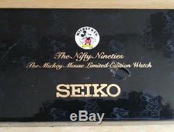 Seiko Mickey Mouse Le Nifty Nineties Edition Limitée Coa & Case D'affichage