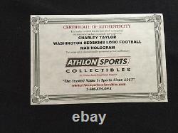 Signé Charlie Taylor Redskins Hof 1984 Football & Display Case Coa