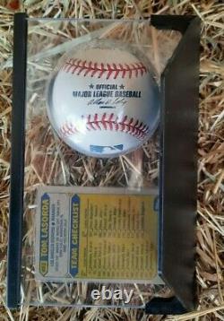 Signé Dec La Dodgers Tommy Tom Lasorda New Mlb Baseball Withcard Display Cas Coa