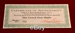 Signé Don Shula Autograph NFL Football, Flottant Vitrine, Coa, Uacc, Time
