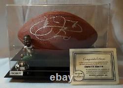 Smith # 22 Emmitt Signé NFL Football Dallas Cowboys Présentoir Coa