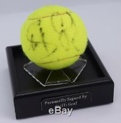 Steffi Graf Signé Autograph Tennis Ballon Vitrine Wimbledon Aftal Coa