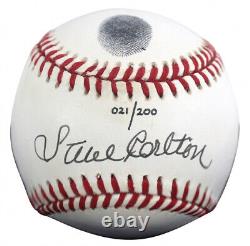 Steve Carlton A Signé Le Onl Baseball With Thumbprint With Display Case (beckett Coa)